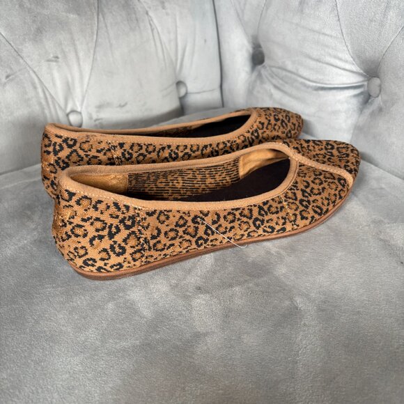 TOMS Leopard Print Flats Brown Knit Ballet Shoes – Women’s 7.5 - Picture 6 of 9